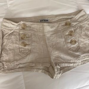 Express, linen, cream colored shorts - EUC